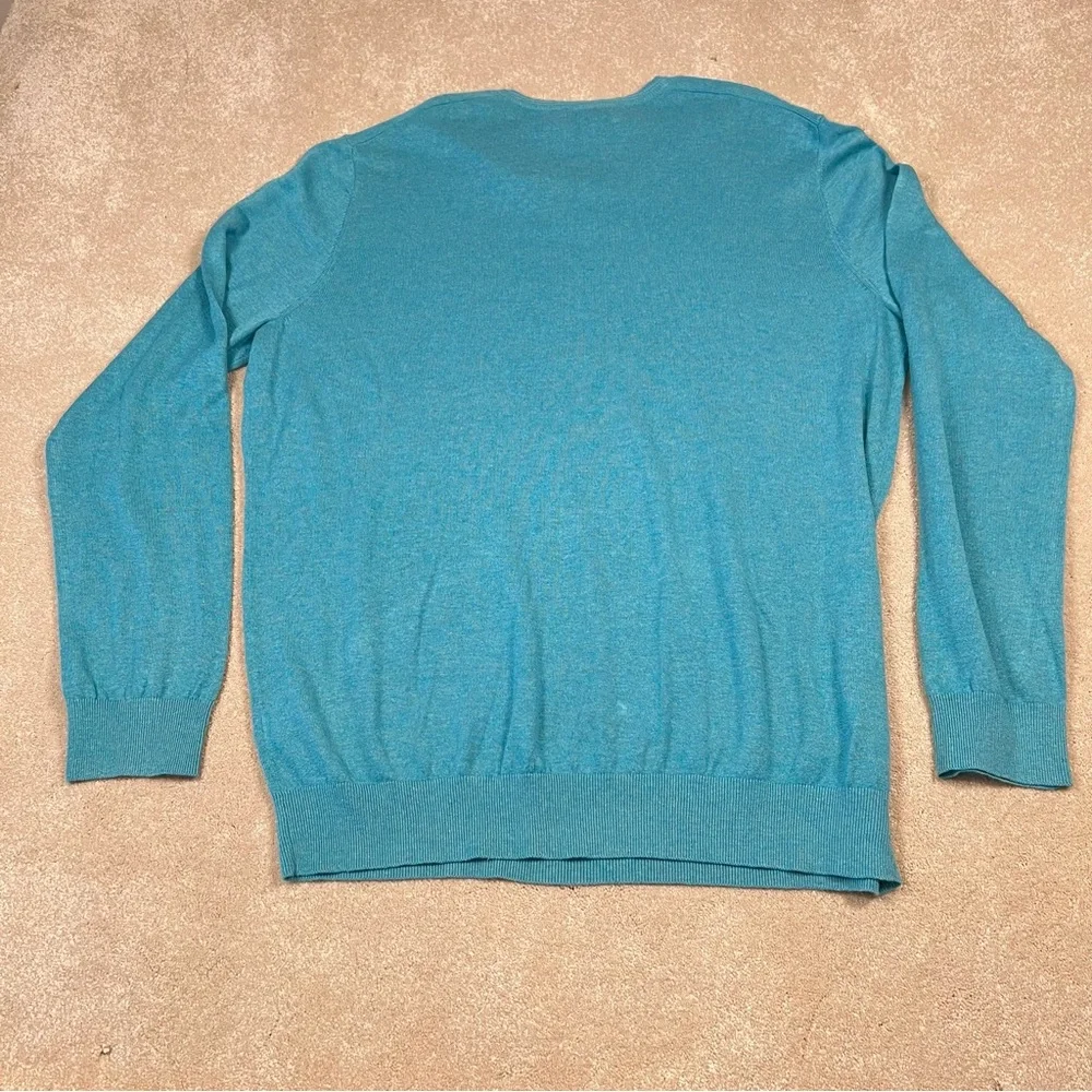 Banana Republic Silk Linen V Neck Lightweight Sweater Turquoise‎ Men's X Large
